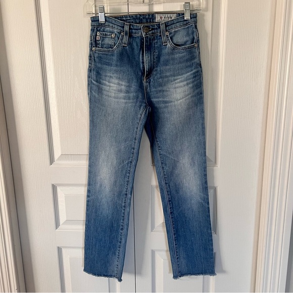 Adriano Goldschmied (AG) Cropped Straight Leg Jeans – Raw Hem Size 24 - Picture 4 of 17